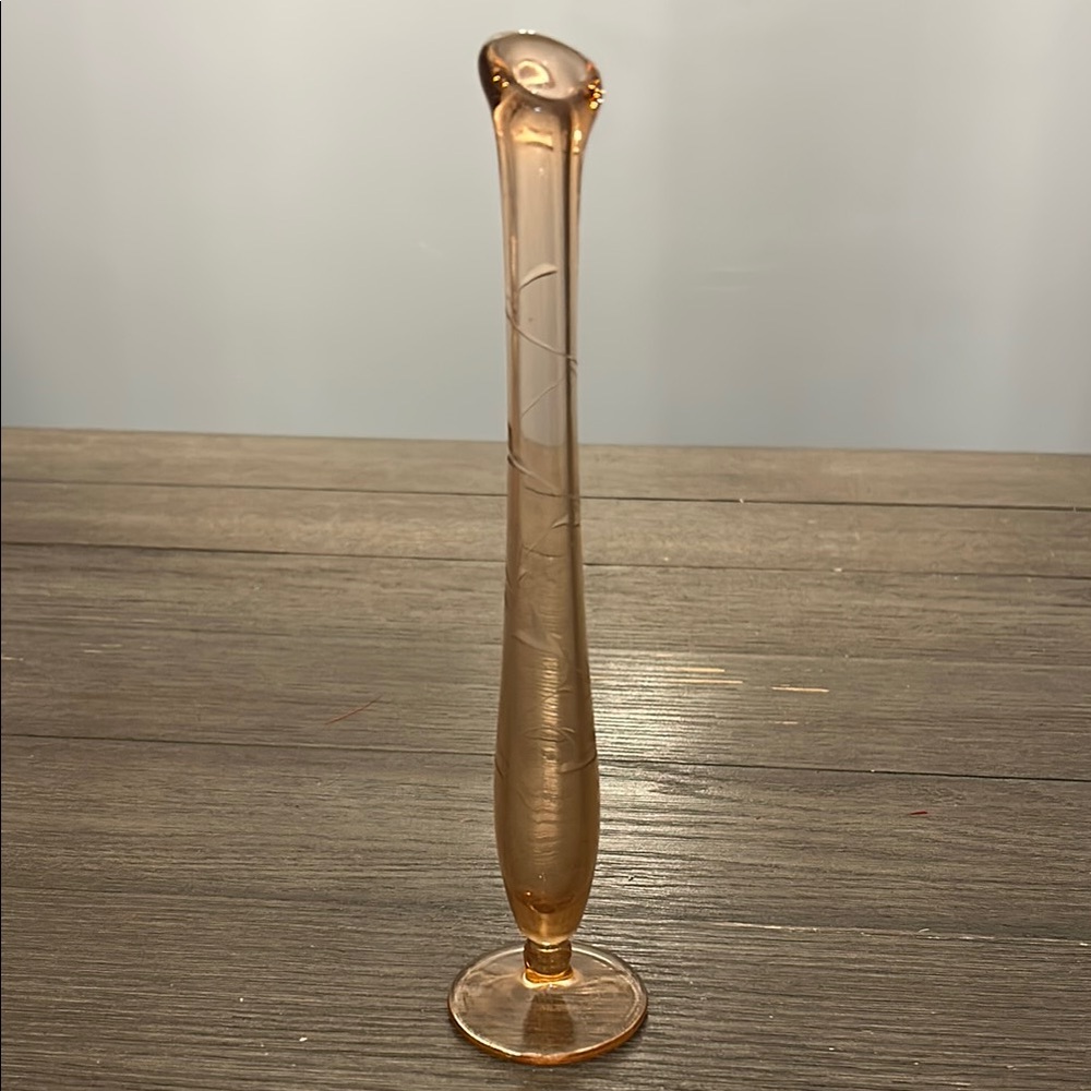 Elegant Amber Glass Vase